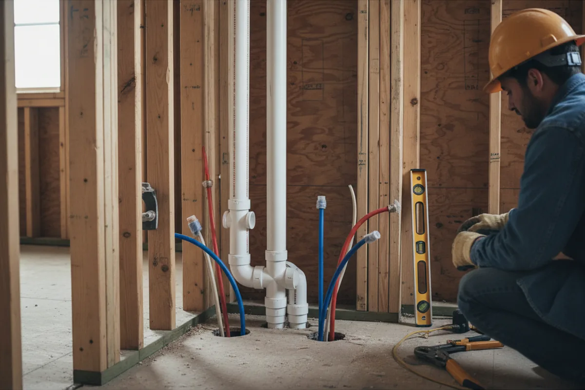 Drain and supply rough-in during Garbage Disposal Repair in Trafford